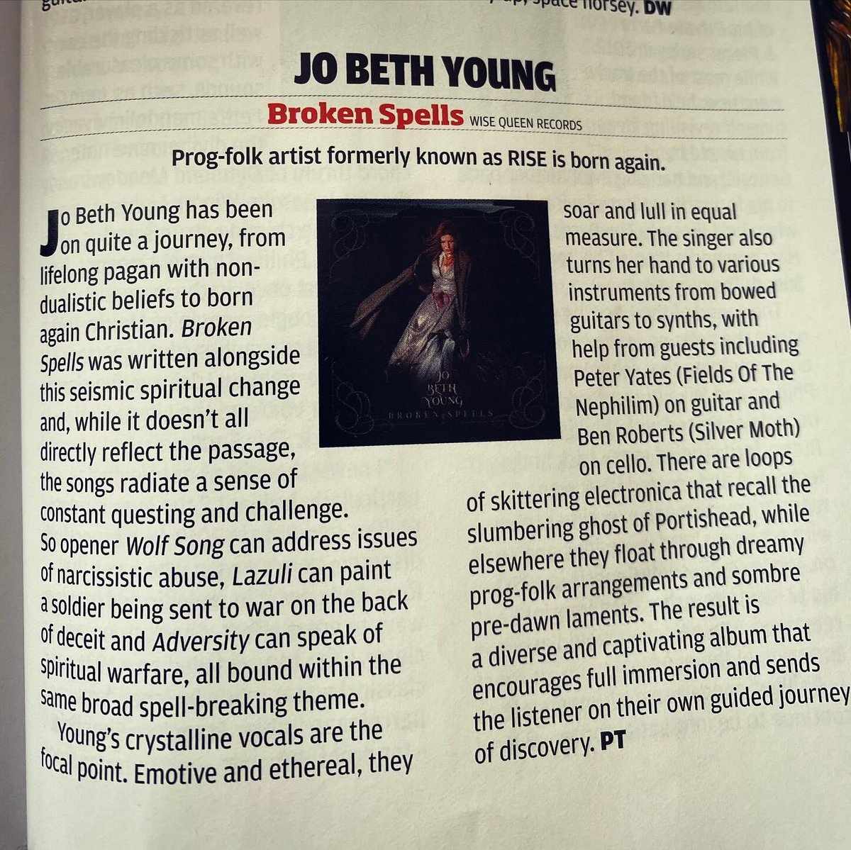 Thank you so much @ProgMagazineUK for this lovely review of Broken Spells this month’s edition! 🙏🤍❤️