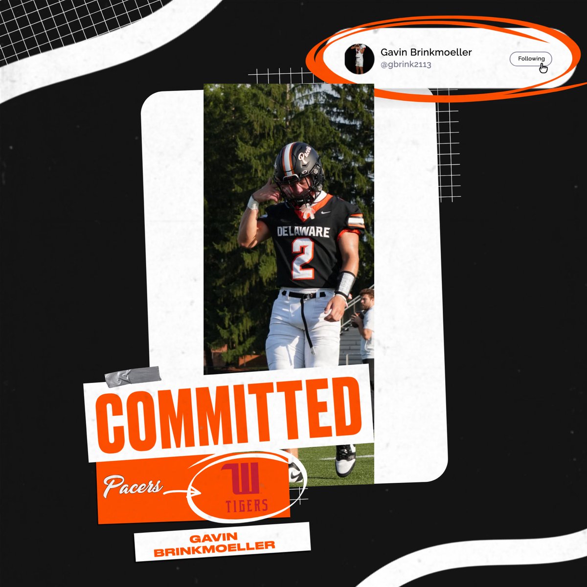 Ryan Montgomery (@montgomery_dhhs) on Twitter photo Congrats to Gavin Brinkmoeller <a href="/gbrink2113/">Gavin Brinkmoeller</a> on his commitment to Wittenberg University <a href="/WittFootball/">Wittenberg Football</a> to continue his academic and athletic career! Witt is getting an amazing person and an animal on the field! He plays hard and is a weapon out of the backfield. #TigerUp #🔨⬇️ Congrats to Gavin Brinkmoeller <a href="/gbrink2113/">Gavin Brinkmoeller</a> on his commitment to Wittenberg University <a href="/WittFootball/">Wittenberg Football</a> to continue his academic and athletic career! Witt is getting an amazing person and an animal on the field! He plays hard and is a weapon out of the backfield. #TigerUp #🔨⬇️