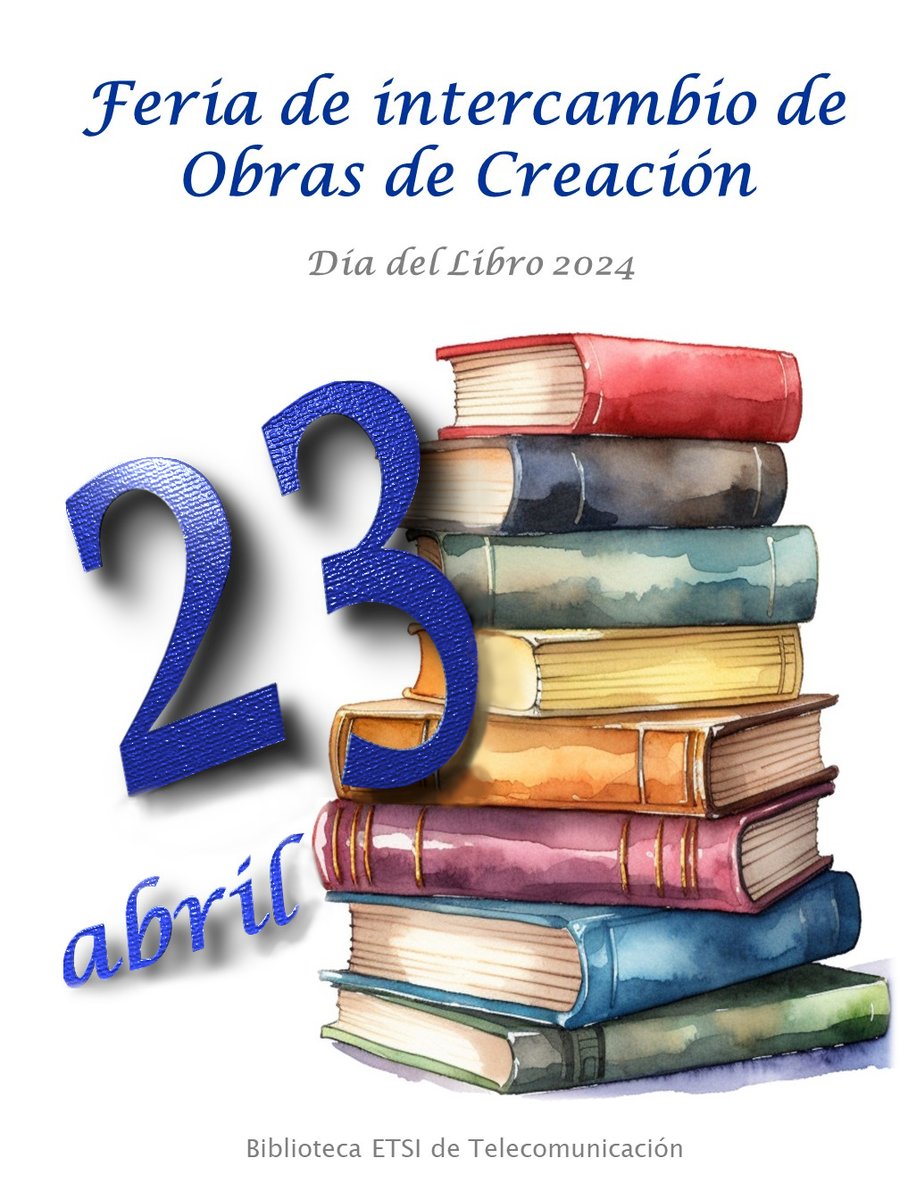 Estamos recogiendo todas las obras de creación en buen uso que nos queráis traer, para el rastrillo de libros que vamos a celebrar en la Biblioteca, el próximo 23 de abril desde las 10.00h con motivo del Día del Libro.