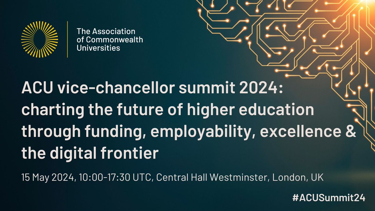 Are you a vice-chancellor of an #ACUmember university? There's still time to register to join our #ACUSummit24: charting the future of #HigherEducation through #Funding, #Employability, #Excellence, and the #DigitalFrontier Details here👉 #ACUSummit24 bit.ly/497gBJL