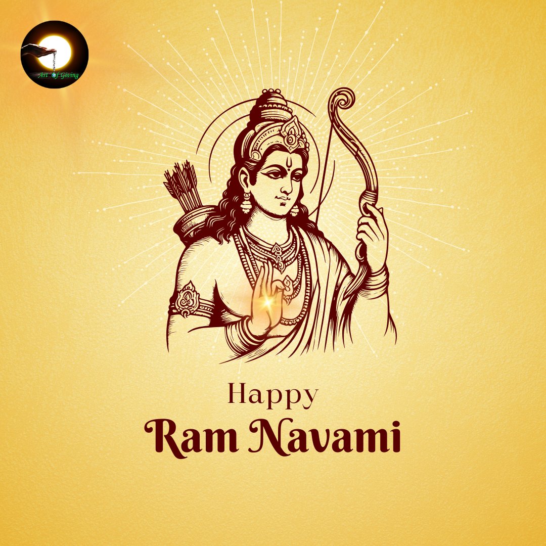 Happy Rama Navami to all! May the blessings of Lord Rama bring joy, peace, and prosperity to your life. Let's celebrate this auspicious day with devotion and gratitude. . . . . . . #ArtOfGiving #ramnavami #blessings