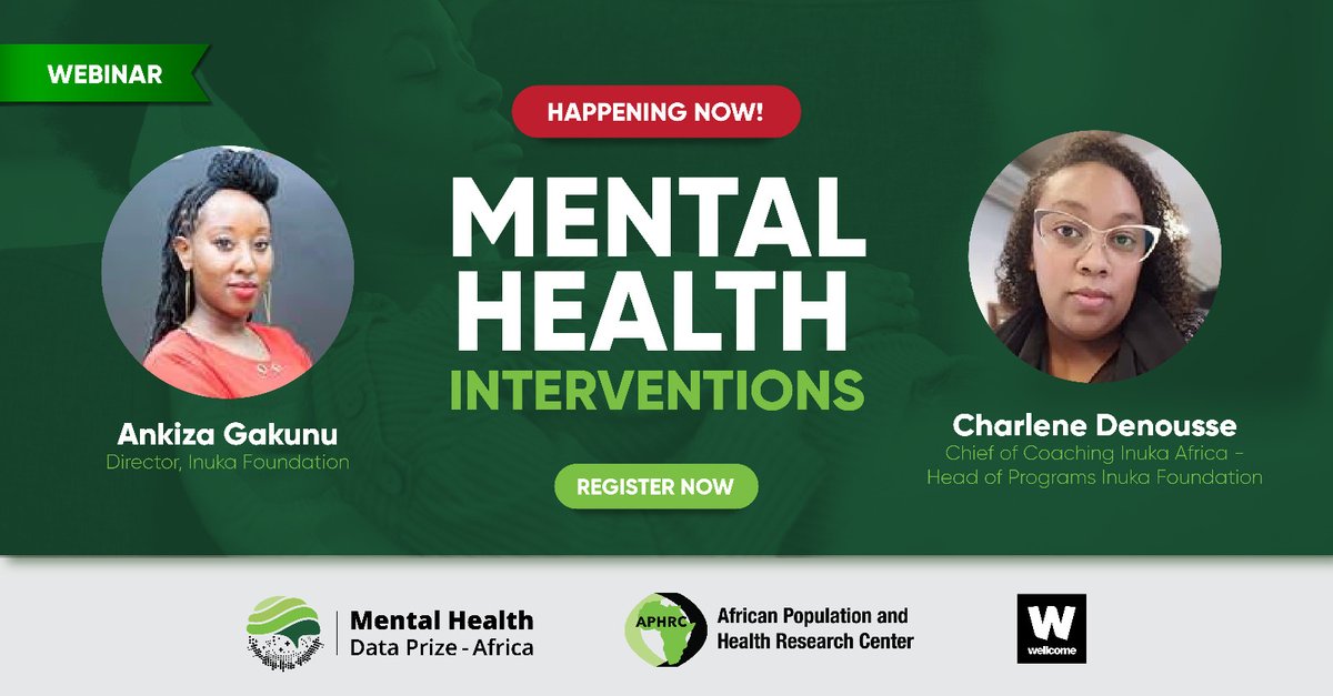 🌟Happening Now!
Don't miss out on this opportunity to learn more about Inuka Africa's impactful interventions in mental health in Africa. 
us02web.zoom.us/webinar/regist…
#MentalHealthAwareness #MentalHealthDataPrizeAfrica #MentalHealth #DataForChange