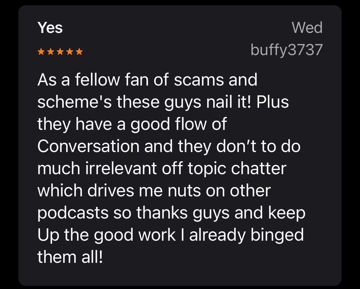 If you love stories about fraud, scams, but particularly Ponzi schemes, we hope you will take a look at The Ponzi Playbook podcast. Thank you to our fan who left this review. Find us on your platform of choice or our link in bio. #fraud #podcast #ponzi