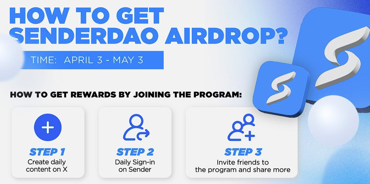t.me/watcrypt (@darhalan) on Twitter photo How to Earn <a href="/SenderLabs/">Sender Labs</a> Points Reward
1⃣Contribute to SenderDAO and start earning points! The myriad of utilities and benefits awaiting you will be unveiled shortly.
2⃣2. Your journey to accumulating points is paved with engaging tasks. How to Earn <a href="/SenderLabs/">Sender Labs</a> Points Reward
1⃣Contribute to SenderDAO and start earning points! The myriad of utilities and benefits awaiting you will be unveiled shortly.
2⃣2. Your journey to accumulating points is paved with engaging tasks.