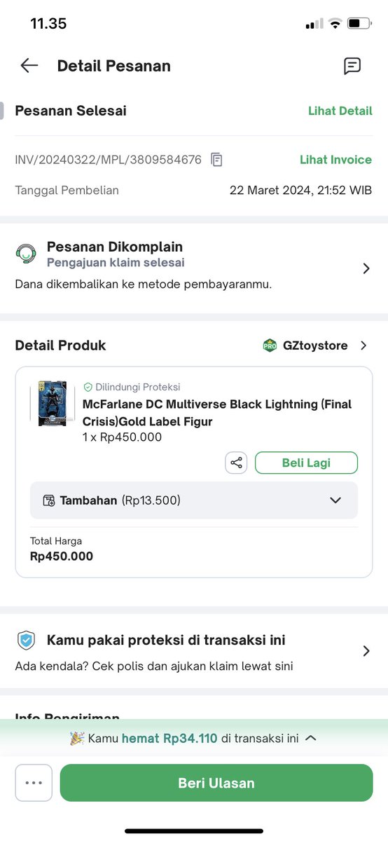 Fuguh's tweet photo. @TokopediaCare Halo min saya belanja di tokopedia barang dinyatakan hilang 
Dan katanya uang akan kembali paking lambat tanggal 15 april tapi sampai sekarang belum dapat dana pengembalianya dan kalau di aplikasi dibilang malah tidak ada estimasinya kapan akan kembali dananya ada solusi? https://t.co/wmlFx7aoSX