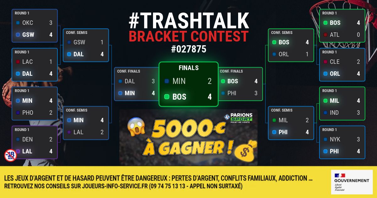 pressebasket's tweet photo. Voici mon bracket des Playoffs 2024 !
Bon, mon cerveau a sans buggué, on le saura très très très vite, mais comme je suis nul en prono et en jeux concours, ça laisse une chance aux teams que je vois perdre
#TrashTalkBracketContest 💪 Pour participer 👇https://t.co/bV3NStJKXt https://t.co/1o5fgk7Ymf