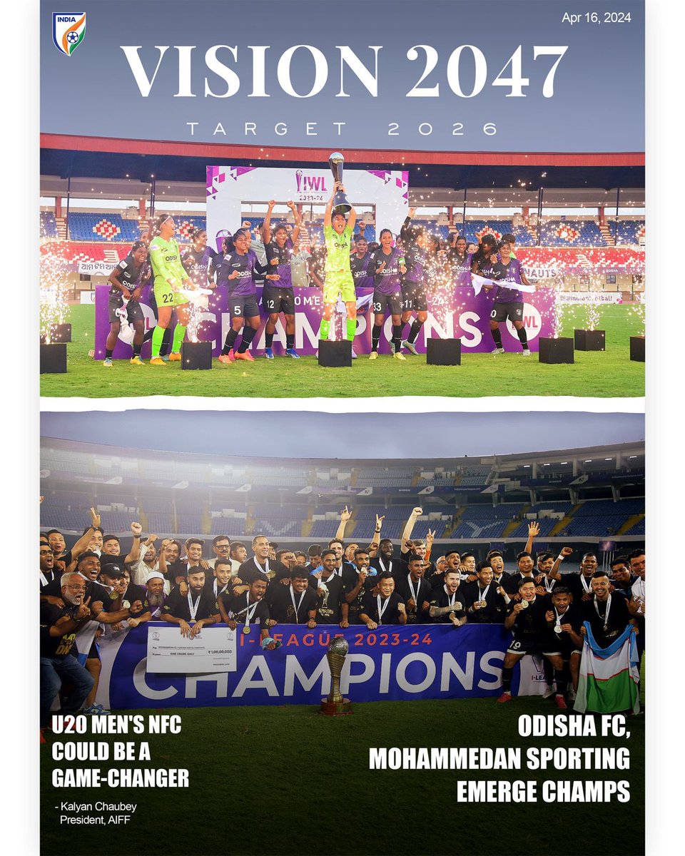 🔺President's Note : Swami Vivekananda U20 Men’s NFC could be a game-changer! 👏 🔺AIFF President launches Ladakh Football Association official website! 🔺 AIFF stresses on TW3 age test in youth football! 🔺Odisha FC: The newly-crowned queens of Indian women’s football…