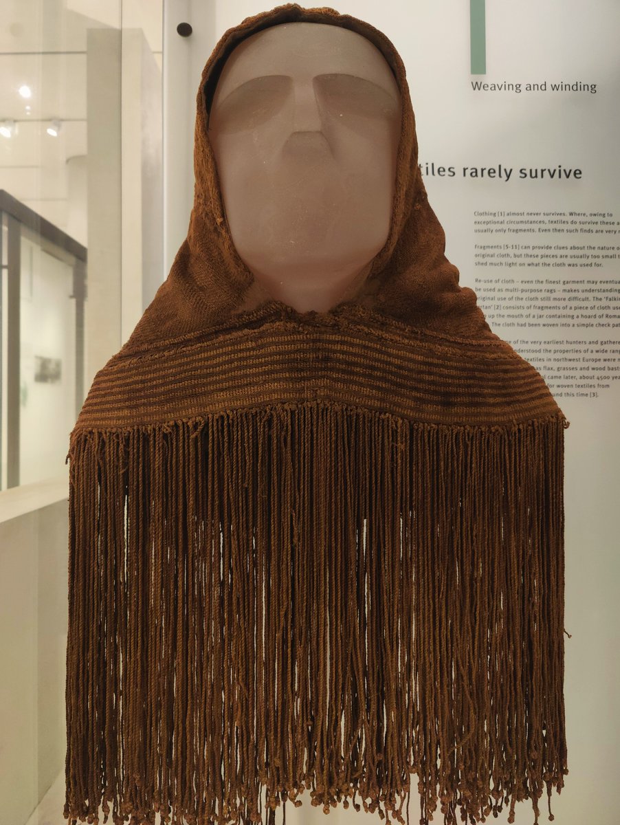 I had a meeting in Edinburgh so I fleetingly visited the National Museum of Scotland. This is the Orkney hood, an actual Iron Age garment!