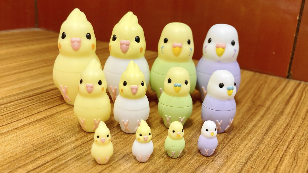 文鳥のマトリョーシカのインコ版として「インコのマトリョーシカ2」が