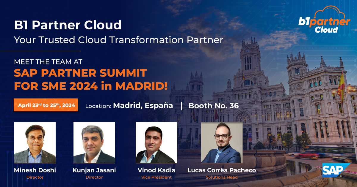 b1partnercloud's tweet image. Join us at booth #36 at the upcoming SAP Partner Summit in Madrid, taking place April 23-25, 2024, and discover how SAP B1 Private Cloud can revolutionize your client offerings!

Don&apos;t miss out! Register today: bit.ly/3vGP82P

#SAPPartnerSummit2024 #SAPB1 #PrivateCloud