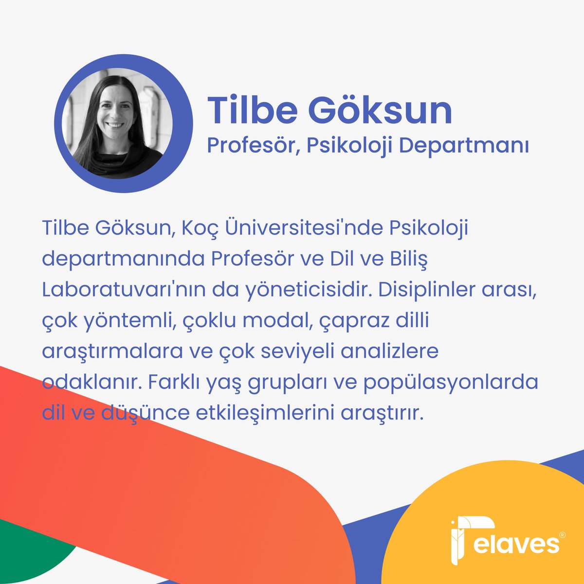 Elaves seminerleri başlıyor! <a href="/GoksunTilbe/">Tilbe Göksun</a>  bilimsel çalışmalarına referans vererek, erken gelişim yıllarında, özellikle de 0-3 yaş arasında çocukların bilişsel ve dilsel kapasitelerinden, ihtiyaçlarından bahsedecek. Etkinliğimiz ücretsiz ve herkesin katılımına açıktır!