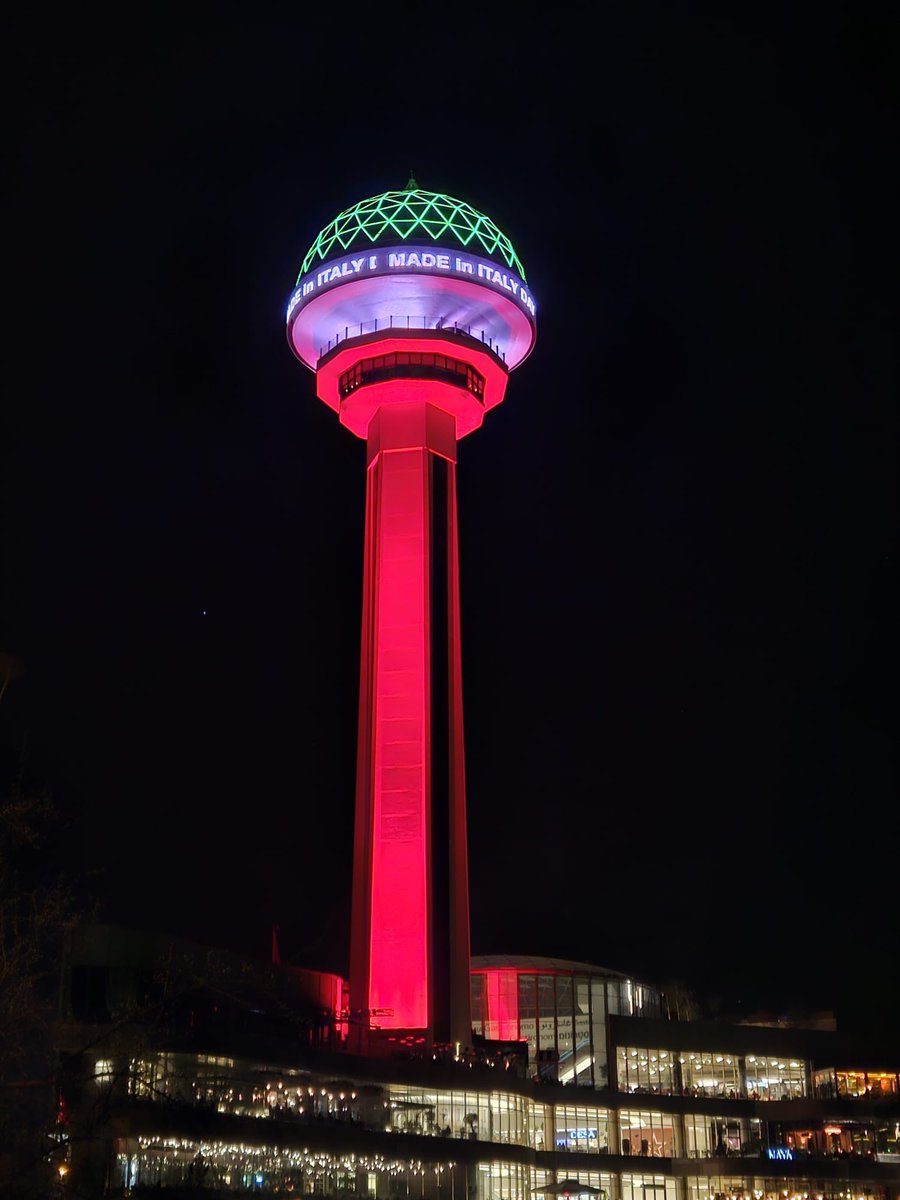 ItalyinTurkiye's tweet photo. Il tricolore tinge l'iconica Torre Atakule ad Ankara per celebrare la #giornatadelmadeinitaly2024 🇮🇹

@ItalyMFA 
@mimit_gov https://t.co/mKKMG9zaOA