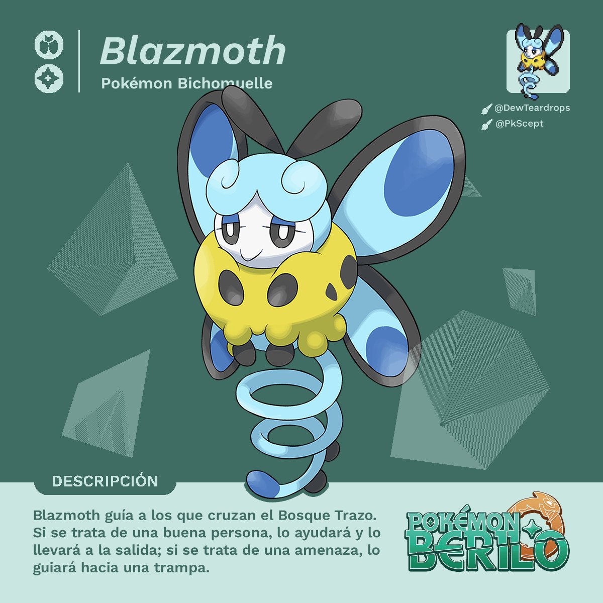 Pablus94's tweet photo. 🔸🔶¡Blazmoth llega a Pokémon Berilo!🔶🔸

No os dejéis engañar por su aspecto adorable, este Pokémon te juzgará y no tendrá piedad contigo si eres mala persona😱

¿Vosotros os fiaríais de este Pokémon?🤔

¡Apoyad el tweet para no sufrir su castigo!🔁💬❤️ https://t.co/NHBsXTJM76