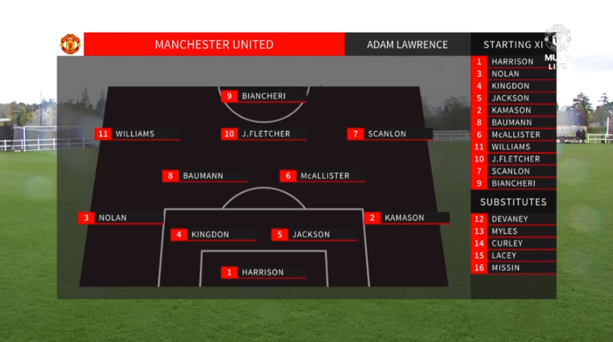 Le XI des U18 qui peuvent remporter leur division et accéder à la finale nationale en cas de victoire chez les Wolves aujourd'hui. #MUFC #U18PL