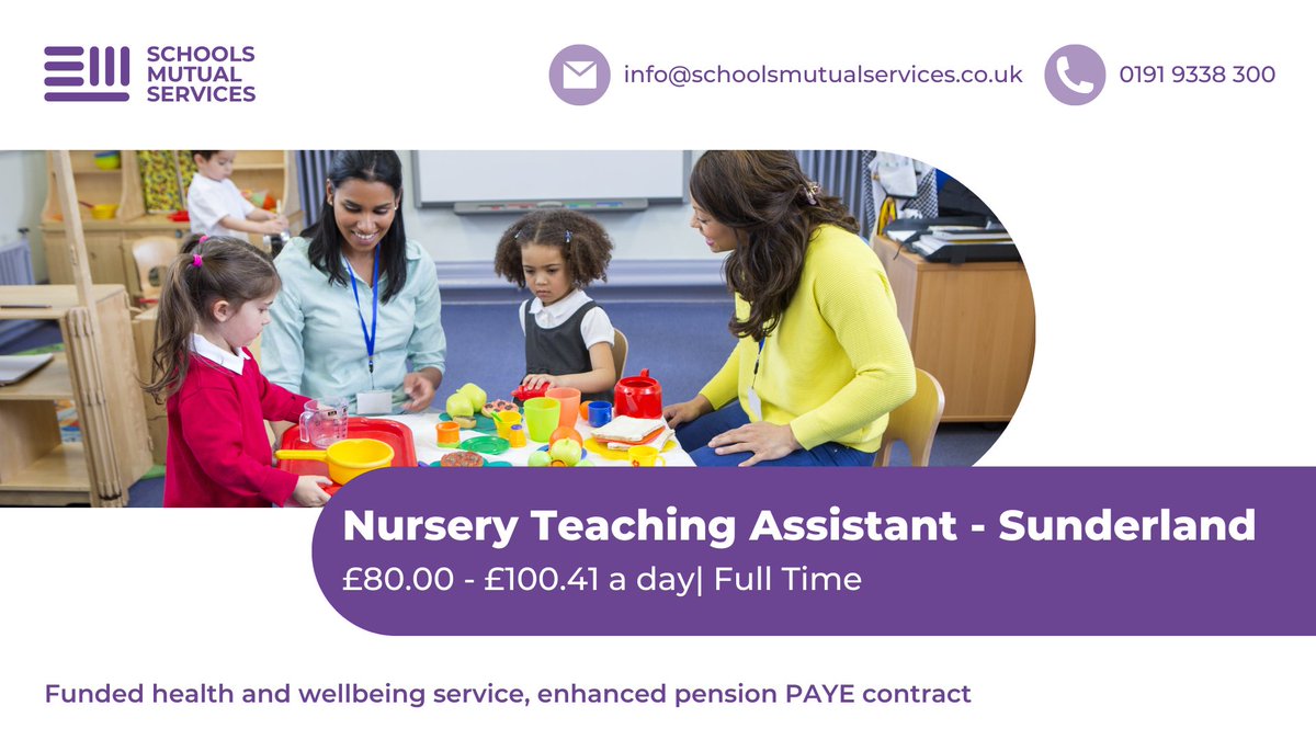 Exciting opportunity alert! Our member school in Sunderland is seeking a Nursery Teaching Assistant to join their team. Apply now and be part of shaping young minds! 🍎📚 

uk.indeed.com/cmp/Schools-Mu…
#Nursery #TeachingAssistant #Lookingforwork #Education