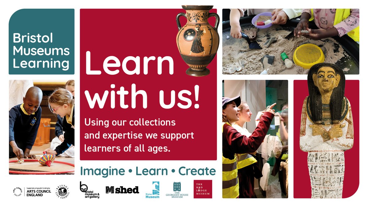 Introducing...🥁 🥁 the fresh face of Bristol Museums Learning!  
Our revamped branding is now live across all platforms.
We hope you agree that it better captures the many ways Bristol Museums enrich learning experiences. 
Let's imagine, learn, and create together! ❤️