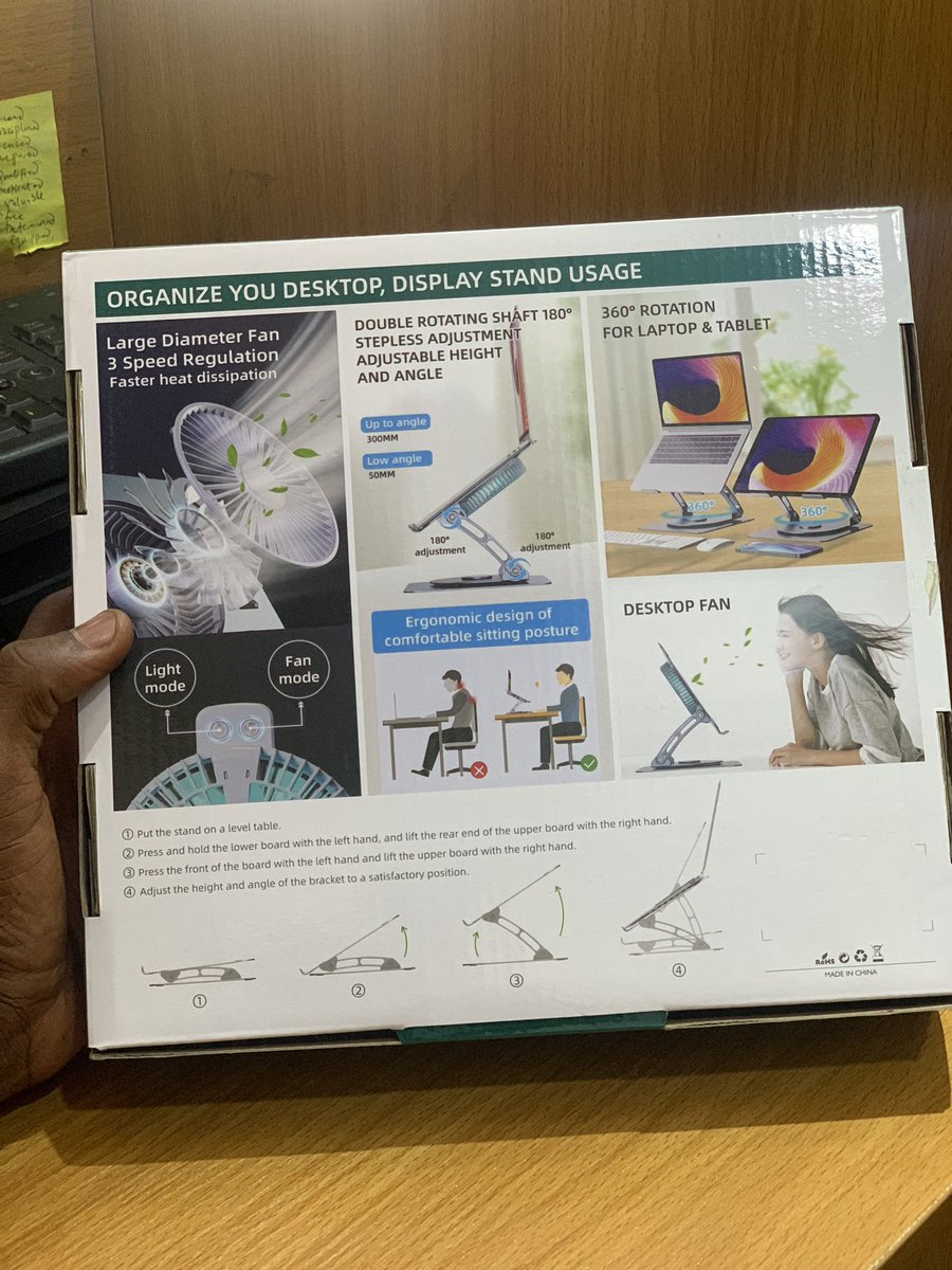 Iam_KizzyKroxx's tweet photo. LAPTOP STAND 360 ANGLE WITH ELECTRIC FAN COOLING SYSTEM..

CAN CARRY UP TO 15.9” LAPTOP🤝.

AVAILABLE IN STORE.

PRICE:-60,000.

DM/CALL:-09054560886 FOR MORE INFO

ABUJA

#Abujaplug #RTbot #cryptocrash #AbujaXCommunity https://t.co/szmP32A1JB