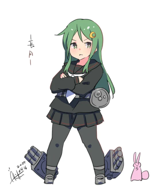 長月『準備はいいな?』#艦これ #長月#艦これ版深夜の真剣お絵描き60分一本勝負#艦これ版真剣お絵描き60分一本勝負_20240416 