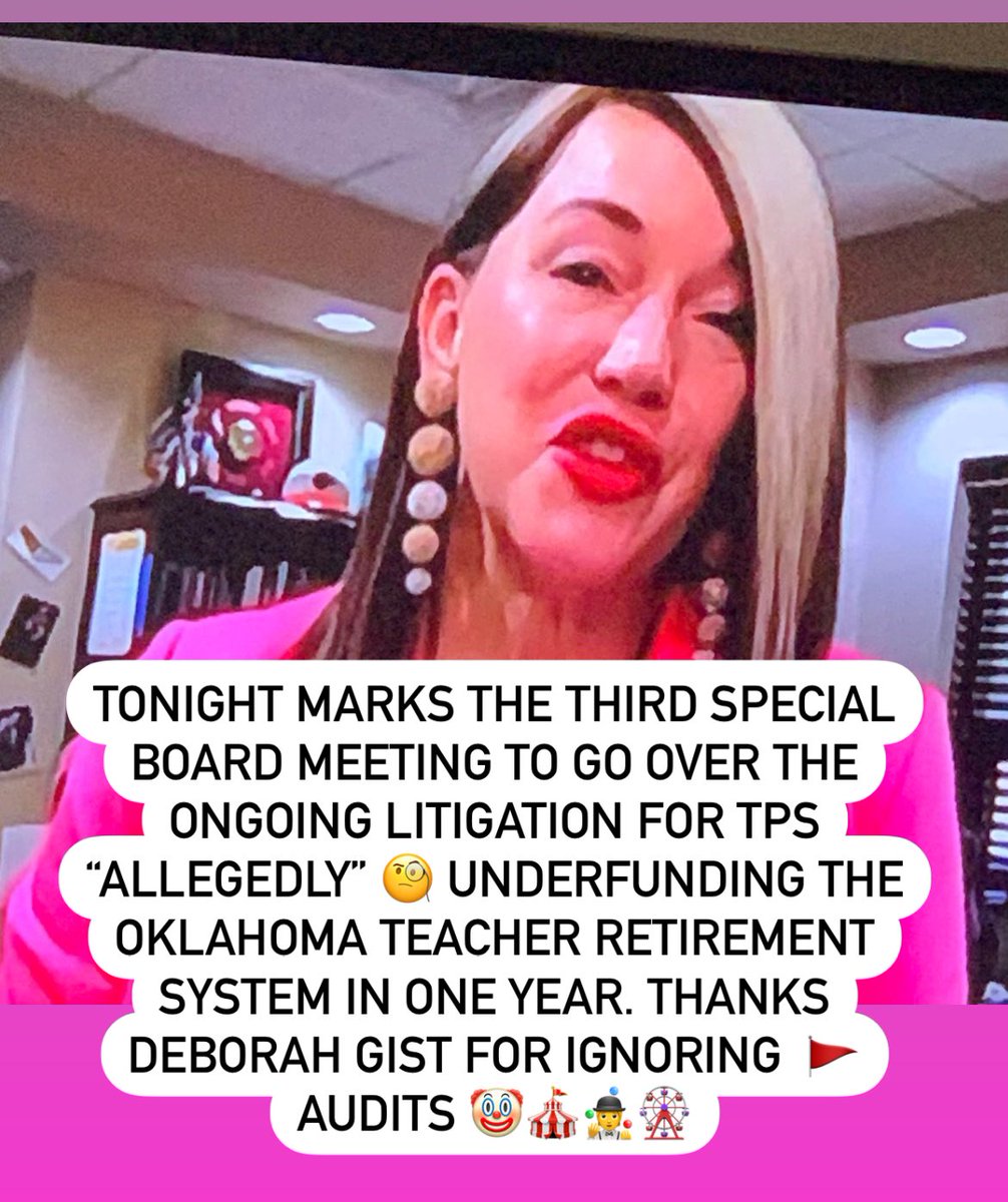 The rumored value of this litigation is in the millions. But John & Stacey’s goal is StOpPiNg RyAn WaLtErS & kEePiNG LoCaL cOnTrOl. Why is this the 💰💵💸 #1 priority for the #TulsaPublicSchools school board? How about take care of your employees?!