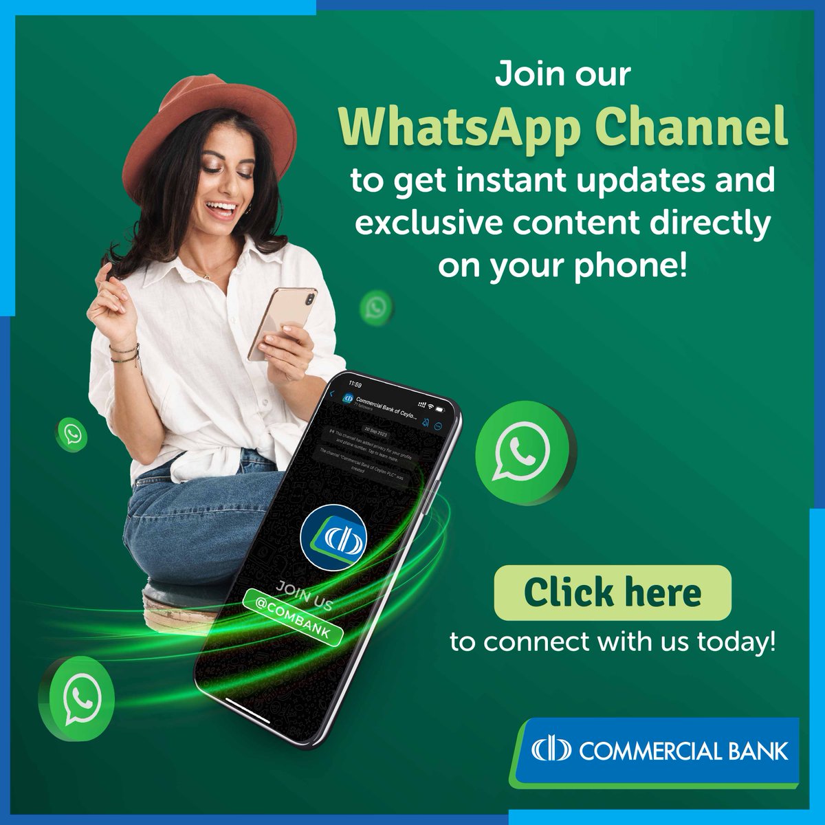 Stay in the loop! Tap into daily updates and special content by joining our WhatsApp group. Click the link to get started whatsapp.com/channel/0029Va… #ComBank #WhatsAppChannel