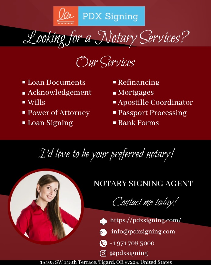 In urgent need of a notary public? You only need to look at PDX Signing LLC! When speed is of the importance, our 24-hour notary public services are made to meet your pressing notarization demands and offer peace of mind. #mobilenotary #24hournotary 
posts.gle/xzVgbr