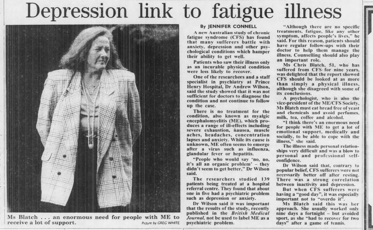 Thirty years ago today. The Sydney Morning Herald, Australia. 16th April 1994. #myalgicencephalomyelitis #chronicfatiguesyndrome #myalgice #mecfs #cfsme #cfs.