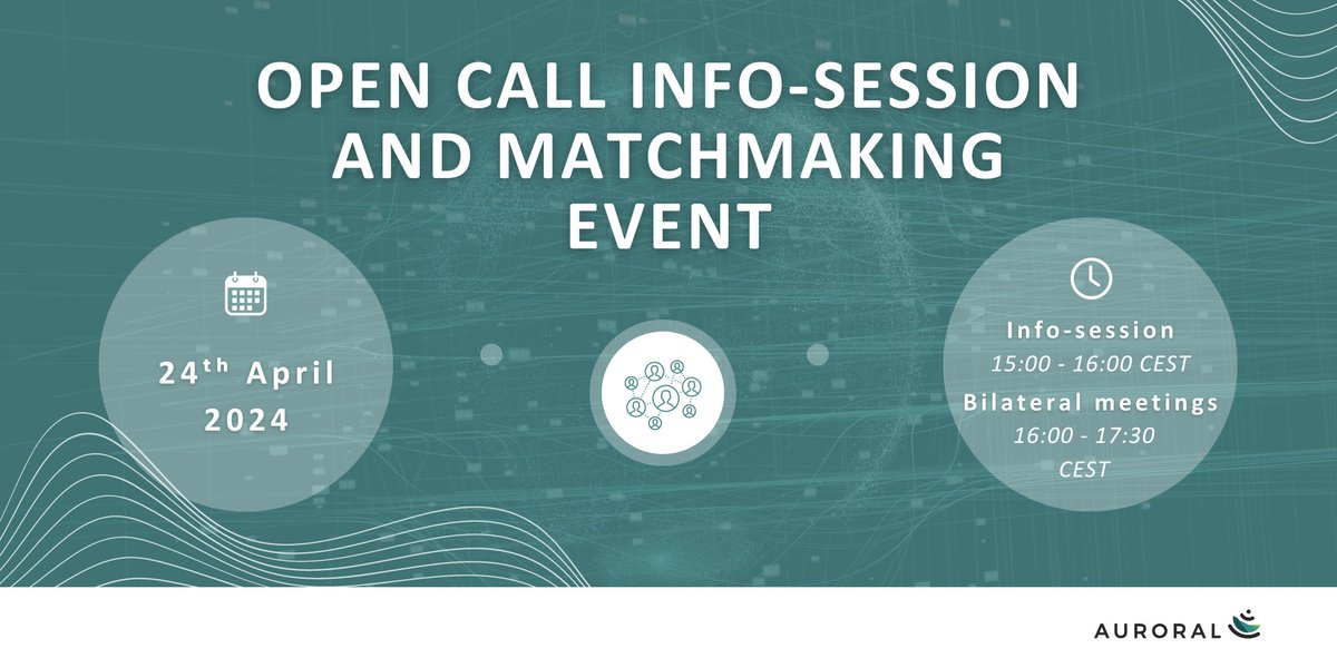 🔊 Join AURORAL open call info-session and matchmaking event next week, April 24th! 🗓️🎉

Don't miss this chance to learn more about the Open calls Register now!🚀

digitalsme.eu/events/auroral…

#networking #collaboration #OpenCalls