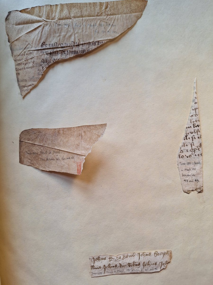 Do not do this at home. Do not tear up manuscripts so you can use scraps as bookmarks, as happened in @MagdLibAndArch MS. lat. 180 (before it arrived in the College - we hope).