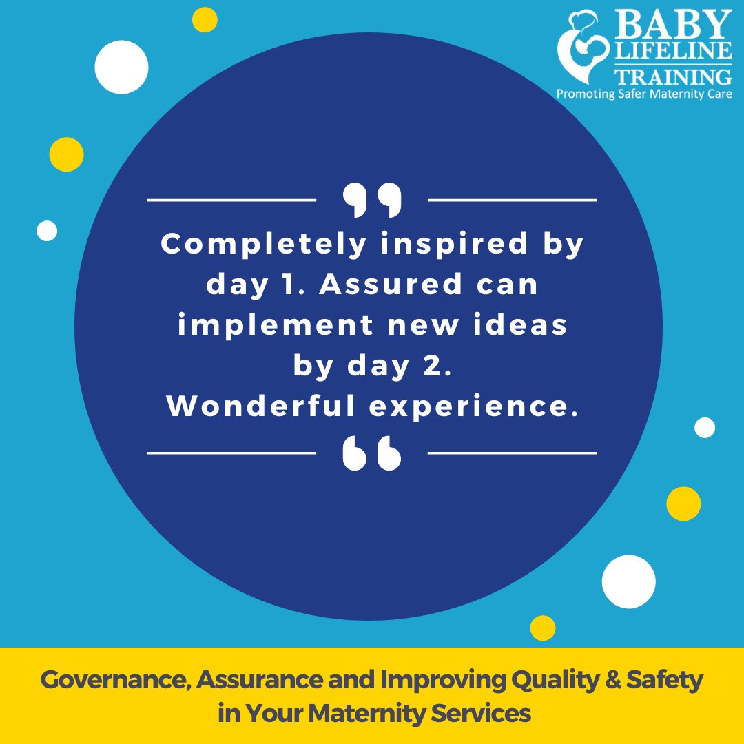 We have limited places available on our next Governance, Assurance & Improving Quality & Safety in Your Maternity Services course – taking place online on 8th & 9th May 📋✅ More info: babylifelinetraining.org.uk/courses/govern… Or contact training@babylifeline.org.uk to discuss block bookings!