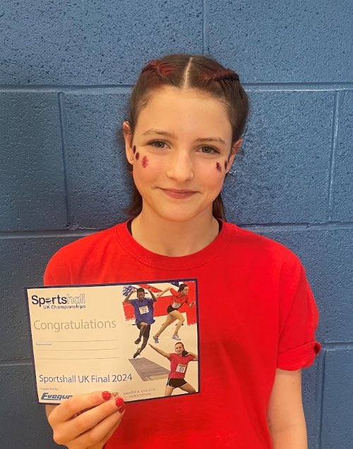 Sancroft superstar! Over the Easter holidays, Tayla took part in the National Sportshall Athletics Comp in Stoke. The u13 girls East team finished 3rd overall! Tayla narrowly missed out on a medal in the speed bounce! 🔥🌟