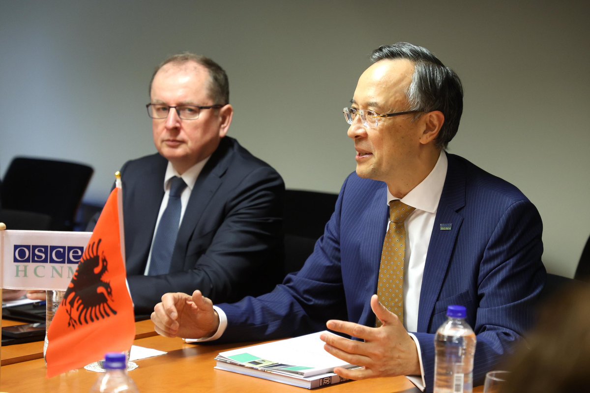 Very good meeting with @oscehcnm High Commissioner on National Minorities Kairat Abdrakhmanov. We discussed the substantial progress made by Albania in enhancing the legal framework for minority rights protection, as evidence of our dedication to fostering inclusivity and