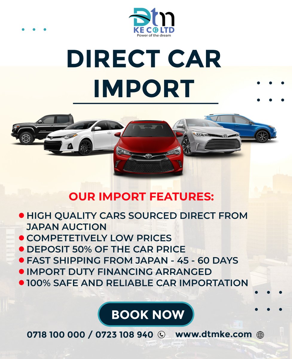 dtmkeco's tweet photo. If you haven't found your perfect vehicle, we also offer a vehicle sourcing service. Talk to a us about your needs, preferences and budget and we will use our network of industry contacts to find the ideal model that matches your description.

Please call: 0718 100000 https://t.co/Fz2OdaaQUg