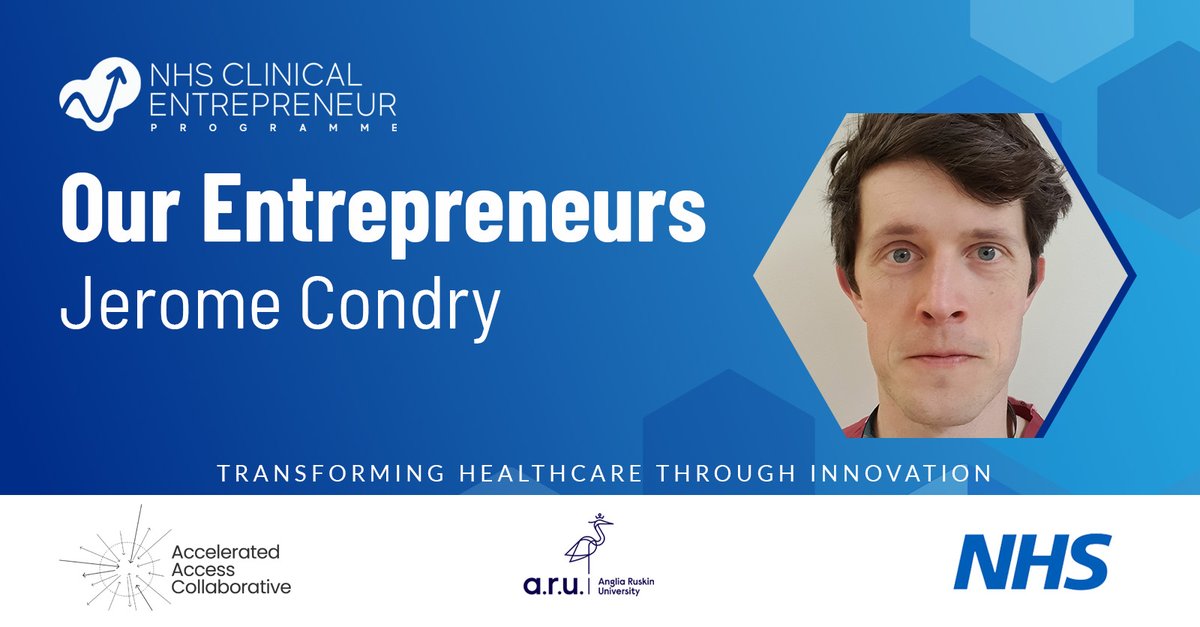 A new #OurEntrepreneurs profile now live! 🎉💡 In our latest #OurEntrepreneurs profile we meet cohort 8 Clinical Entrepreneur Jerome Condry, Anaesthetics Clinical Fellow. 🔗nhscep.com/?p=8770 #OurEntrepreneurs #NHSCEP8 @DrTonyYoung @AACinnovation
