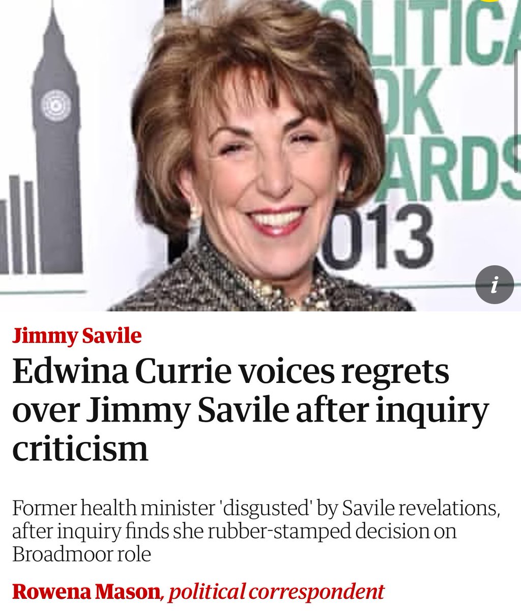 In a discussion about benefits, children and benefits for the most vulnerable in society, the BBC (Talkback) uses disgraced and disingenuous Tory Edwina Currie. The woman who gave Jimmy Savile the keys to Broadmoor, where he sexually assaulted the vulnerable. Awful.