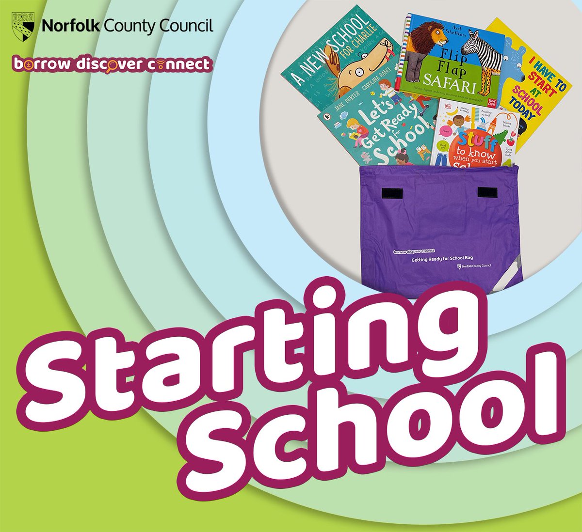 Today is National Primary School Offer Day. If you'll be preparing your little one to start school in September, why not borrow one of our Getting Ready for School bags? For more information, pop along to your local Norfolk Library and Information Service branch.