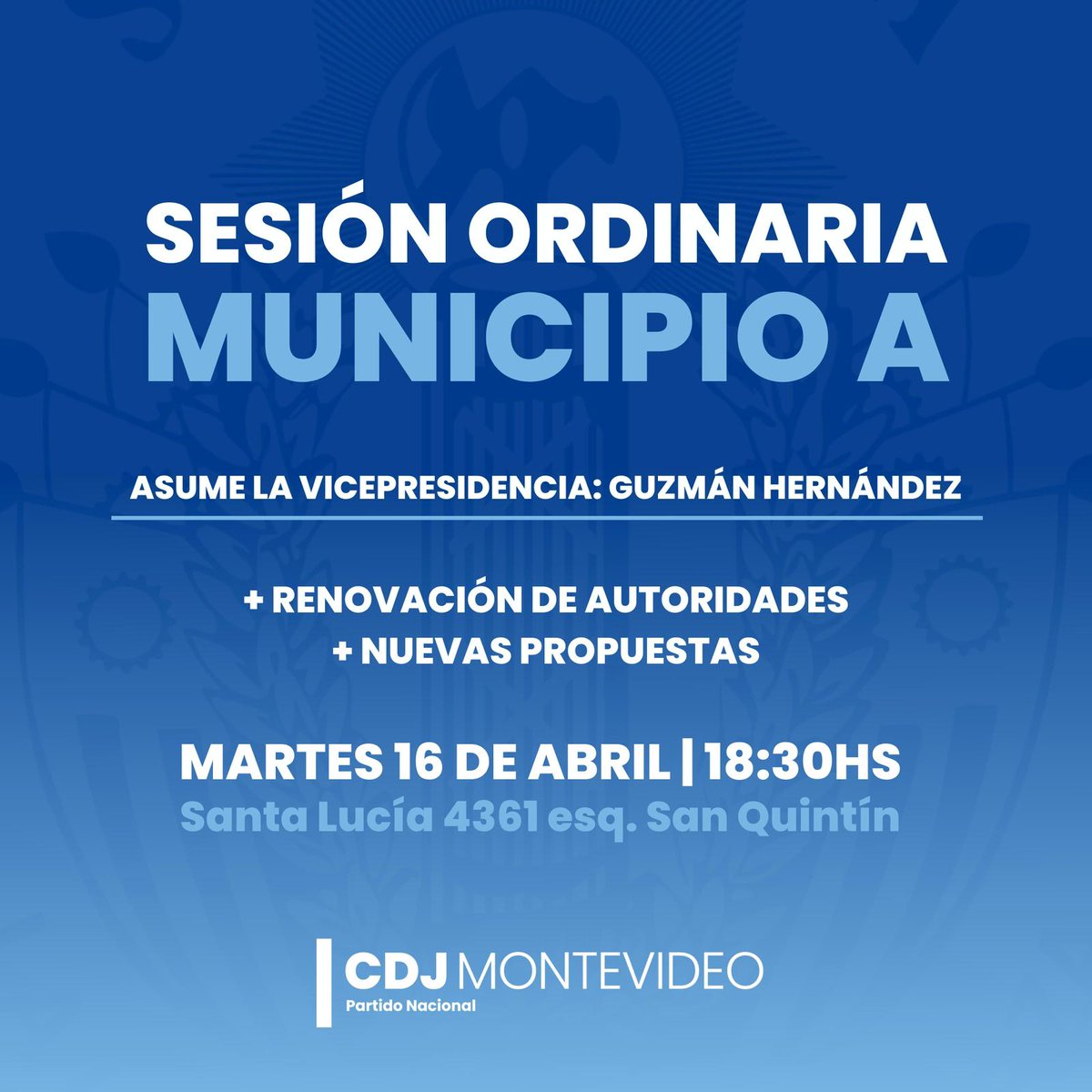 🗓 ⏰ HOY 18:30hs 📍 Santa Lucía 4361, Belvedere. ➡️ Iniciamos el nuevo periodo con nuestra primera sesión en el Municipio A. ¡Súmate!