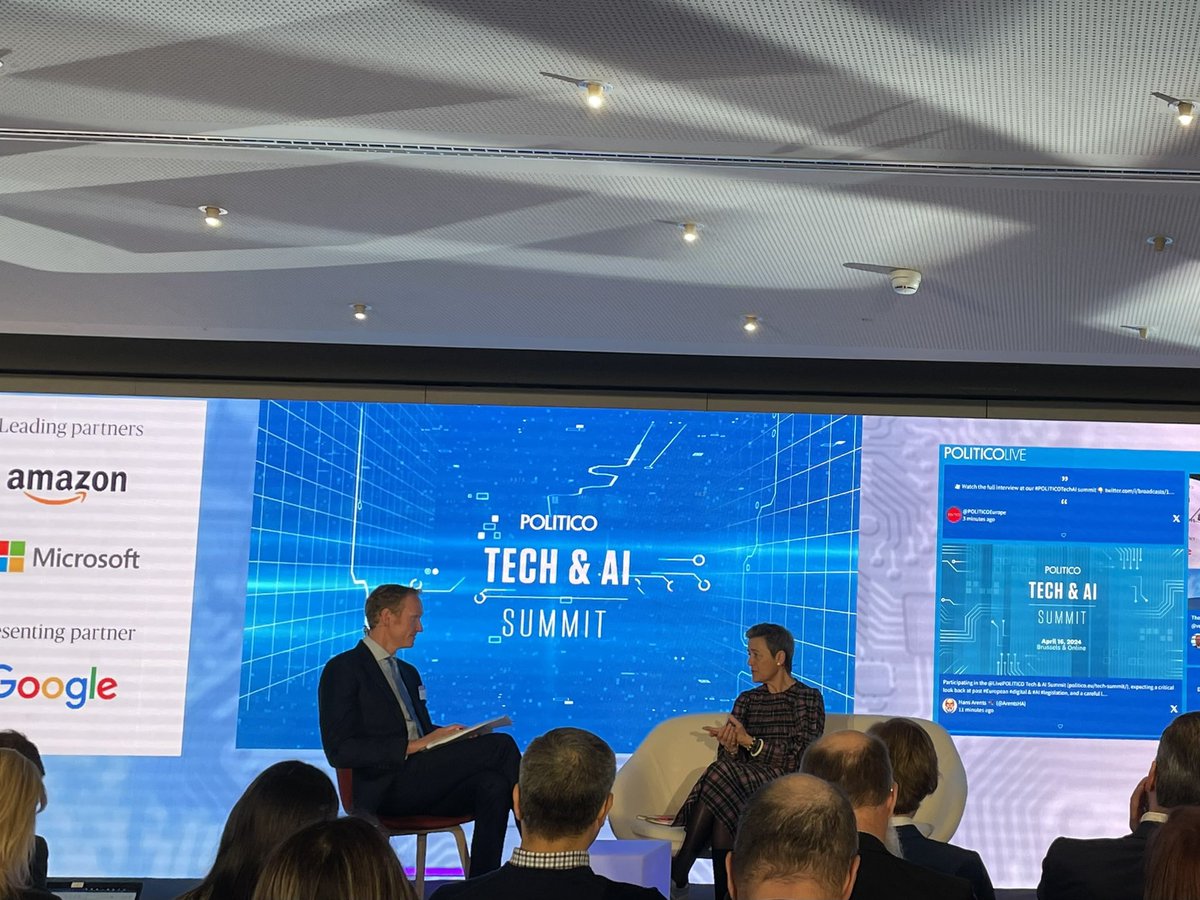 MathildeAdjutor's tweet photo. Insightful morning at #POLITICOTechAI summit 💡 my main takeaway is the need to focus on implementation (with secondary legislation for #AIAct or #DSA) to properly evaluate the myriad of regulations adopted during this mandate. Only then we’ll be able to identify potential gaps. https://t.co/SdyHTmkFyc