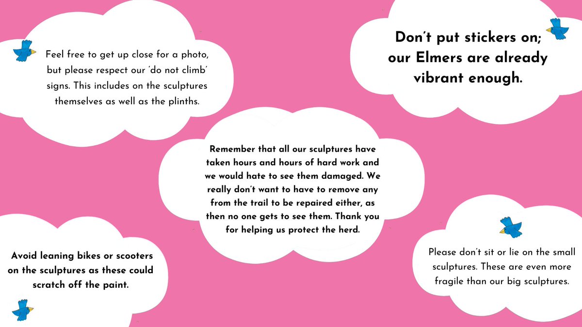 Calling all trail-goers: we need your help protecting our herd! As well as reporting any damage or vandalism by calling or messaging 07458045579 any time of day, there are other ways you can help look after the Elmers 🙏