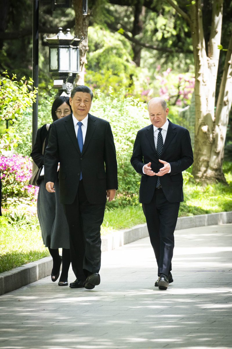 Präsident Xi und ich haben vereinbart: China und Deutschland wollen sich über die Förderung der Ausrichtung einer hochrangigen Konferenz in der Schweiz und künftiger internationaler Friedenskonferenzen intensiv und positiv abzustimmen. #Ukraine