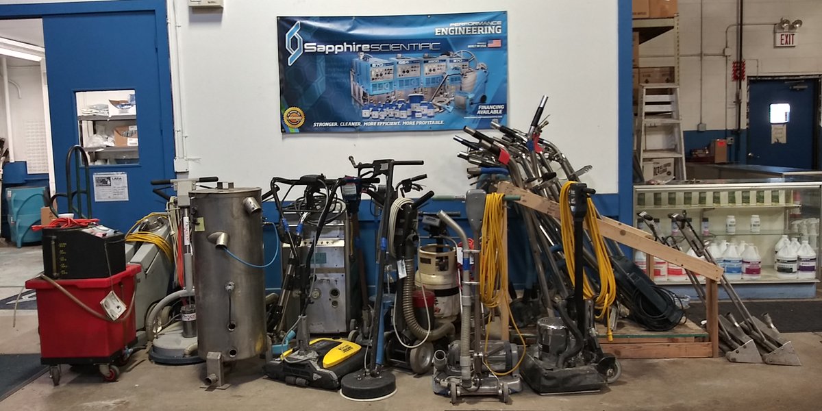28 years of pack rat, so we've got a garage sale in progress. We've got wands, scrubbers, machines, and just way too much stuff. Stop by, say hello, pick up a bargain.