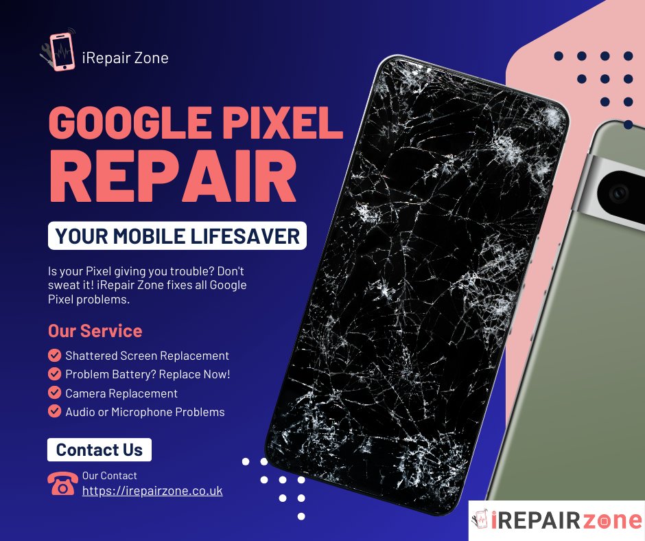Cracked Pixel screen got you seeing double?  iRepair Zone can fix it in a flash! 
irepairzone.co.uk/devicescatagor…
Pixel Repair Kingston upon Thames
Pixel Repair London
Pixel Repair Putney
#irepairzone #GooglePixelrepair #CrackedScreenFix #screenreplacement #googlepixel #pixel8pro #london