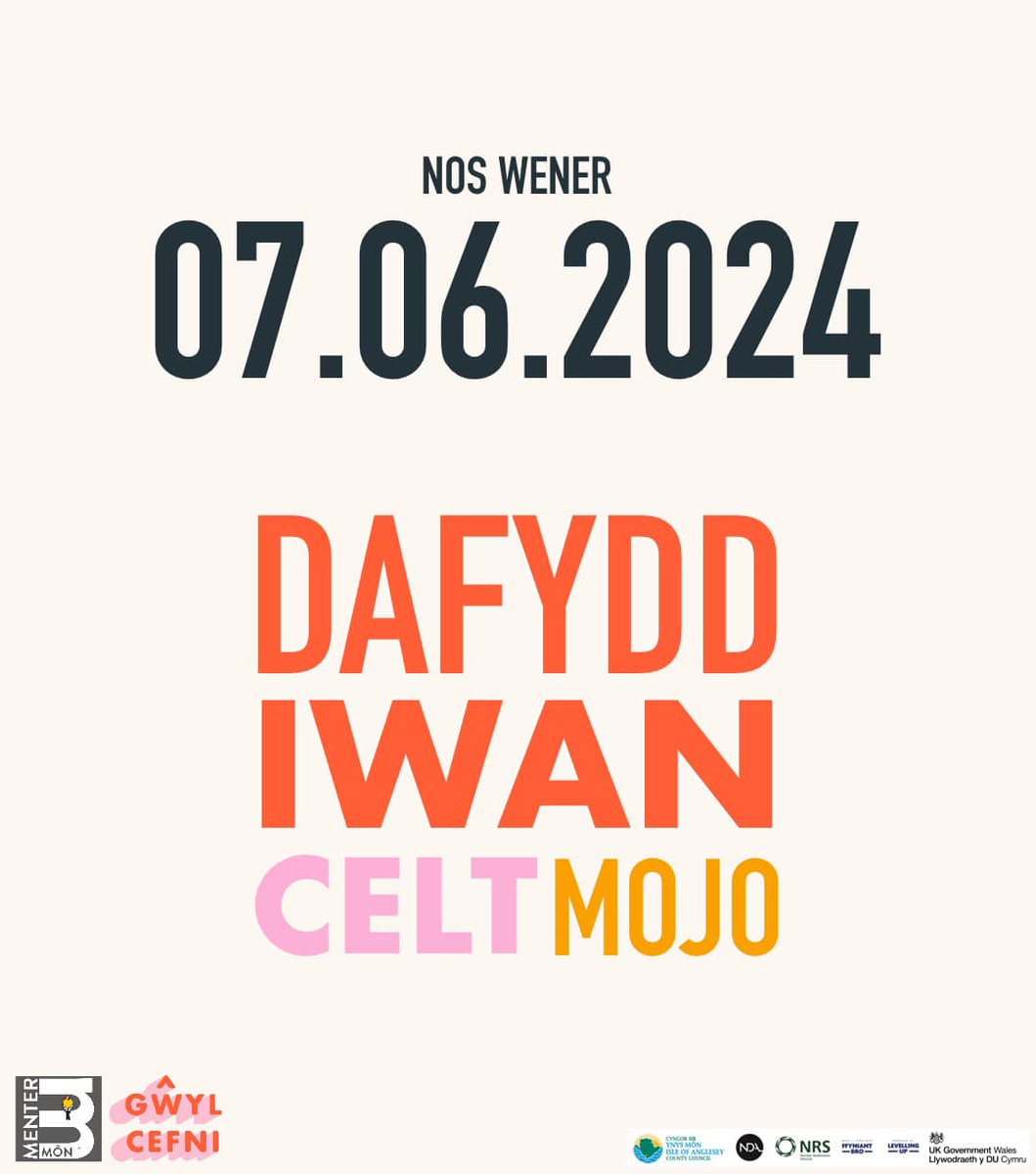☀️Gŵyl Cefni 2024☀️

Cymerwch gip olwg ar y lineup nawr!

🗓️07-08/06/2024
📍Canol y Dref, Llangefni 

#GwyliauCymru24

Mwy o wybodaeth / More info: amam.cymru/gwyl-cefni/gwy…