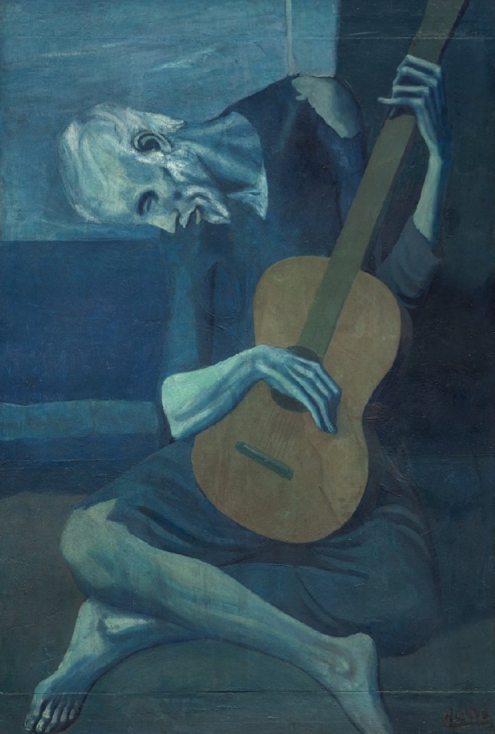 #ArteAlDespertar: El viejo guitarrista, de Pablo Picasso. 1904. Instituto de Arte de Chicago.