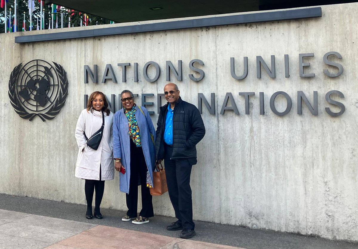 weare_haffd's tweet photo. The Haitian civil society delegation is at the 3rd session of the Permanent Forum on People of African Descent in Geneva. HAFFD is represented by Board Member Michelle @AustinPamies and Senior Policy Advisor @jmakala. #SolidarityWithHaiti #FirstBlackRepublic #HaitiReparations https://t.co/y45Rzab6X5