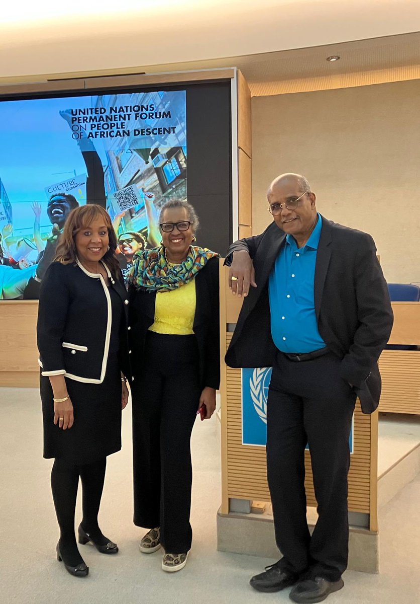 weare_haffd's tweet photo. The Haitian civil society delegation is at the 3rd session of the Permanent Forum on People of African Descent in Geneva. HAFFD is represented by Board Member Michelle @AustinPamies and Senior Policy Advisor @jmakala. #SolidarityWithHaiti #FirstBlackRepublic #HaitiReparations https://t.co/y45Rzab6X5