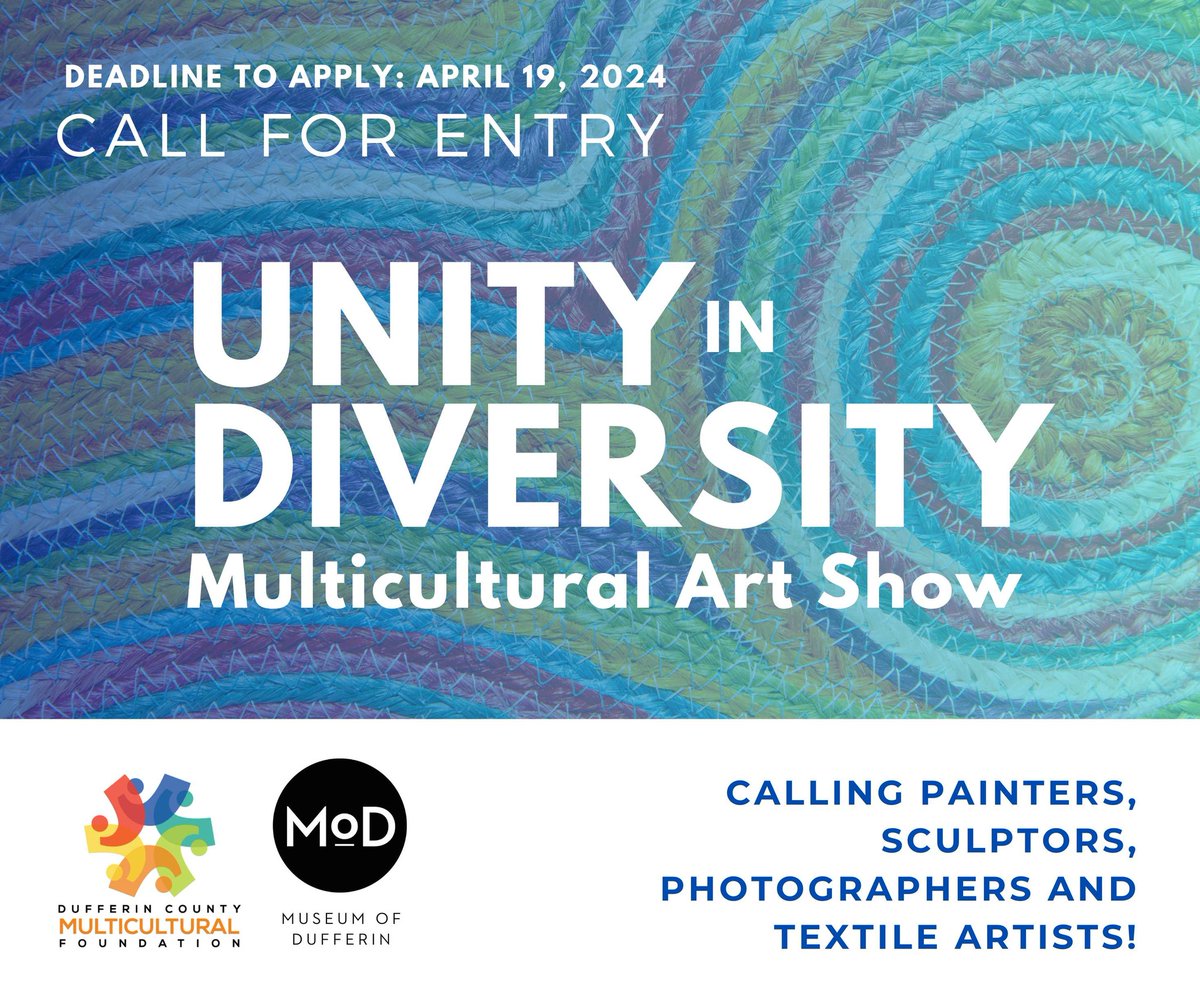 Have you created a piece of artwork that you feel represents your heritage or culture? Does your art represent the spirit of multiculturalism and/or “Unity in Diversity”? There's still time to apply for this juried art show at the MoD! More details here: ow.ly/n6Ob50Rek4Q