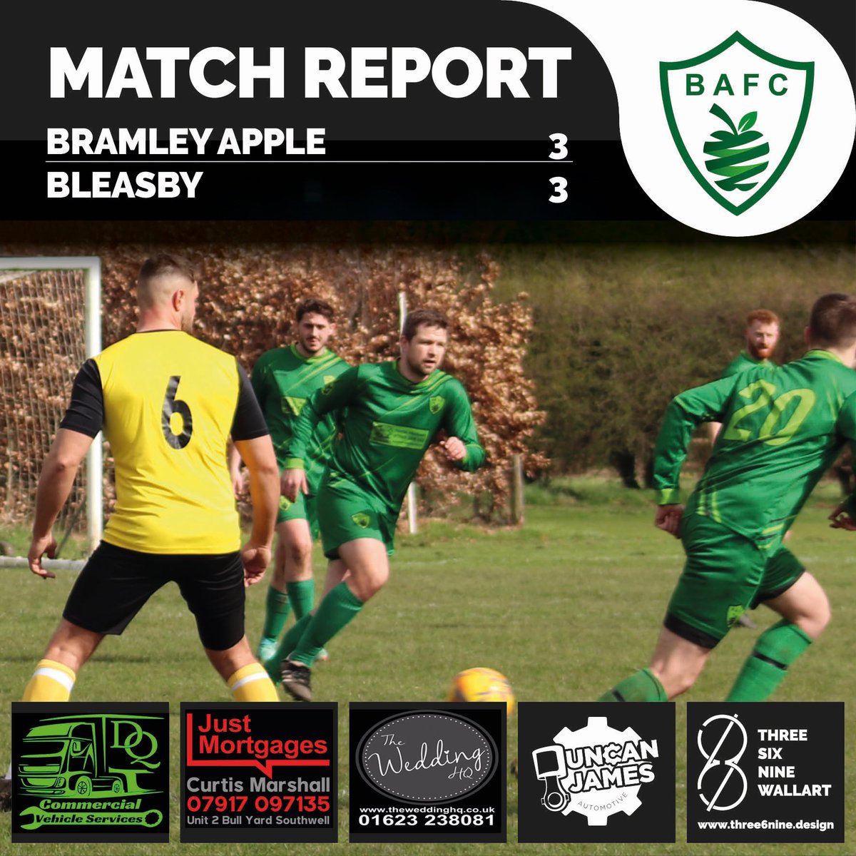 Bramley Apple vs Bleasby friendly match

Both teams with good chances throughout the game and a great opportunity to find our best line up due to so many new players coming in.

Goals: Chris Rice, Stan Lister, Josh Warner
Assists: Nicolas Birkett, George Barford