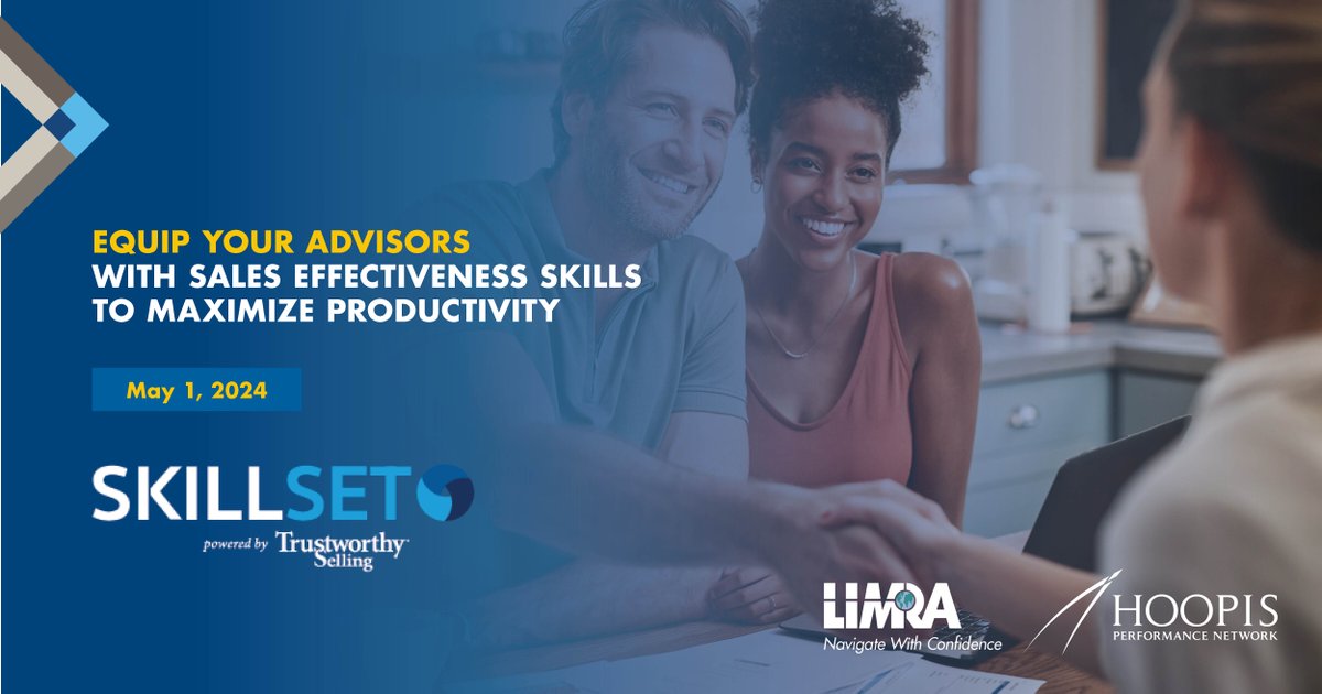 On May 1, LIMRA and @Hoopis Performance Network are providing a 1-day training event to provide you with a comprehensive understanding of the driving forces affecting today’s selling landscape. Learn more and register: trustworthysellinginfo.com/webinar/ #TrustworthySelling #LifeInsurance