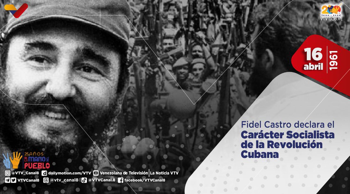 #EFEMÉRIDE🗓️| Se conmemoran 63 años de la Declaración de Carácter Socialista de la Revolución Cubana; hecha por el Comandante Fidel Castro durante los actos fúnebres en honor a las víctimas del bombardeo contra tres aeropuertos cubanos.

#QueLoSepaElMundo