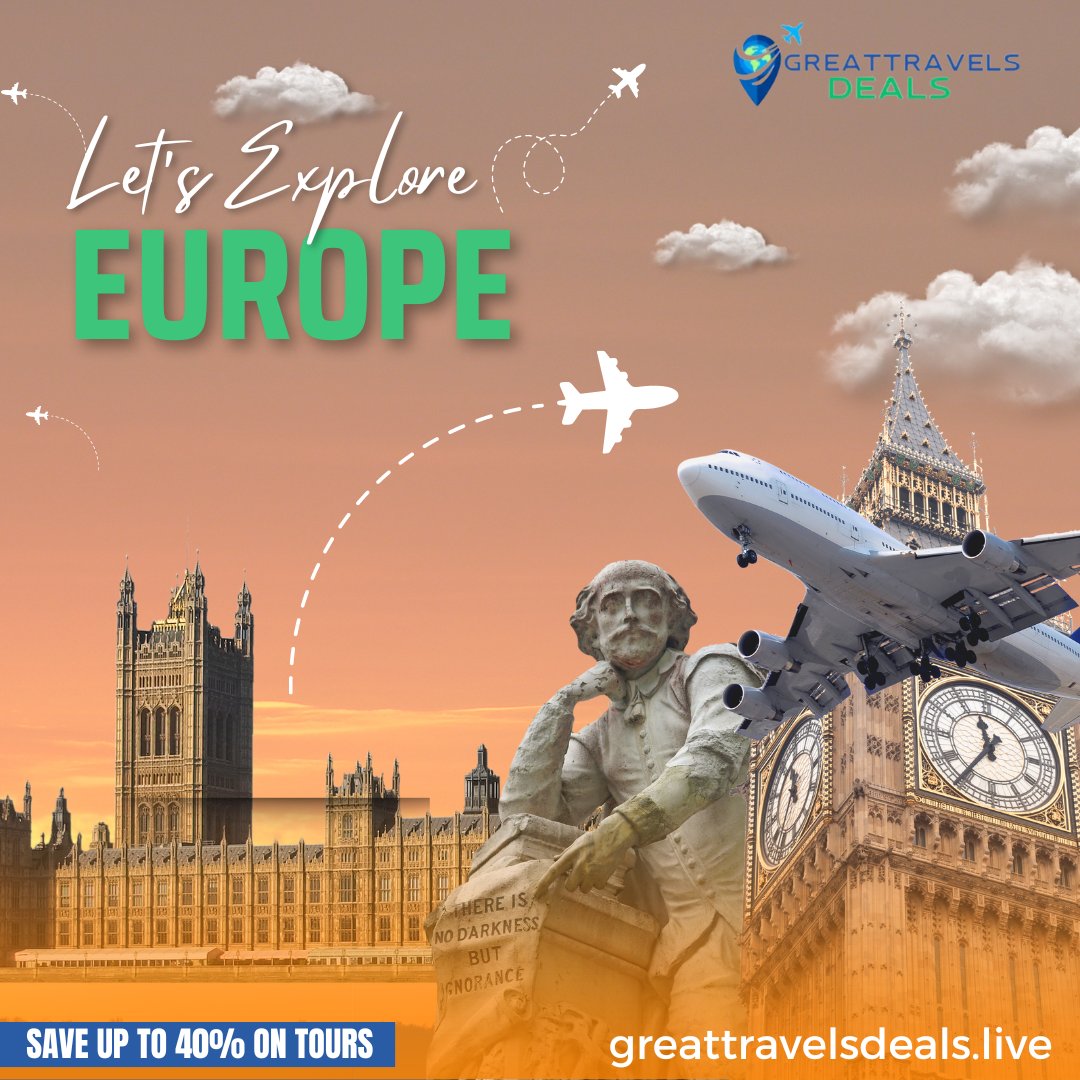 🌍Let's Explore Europe Together! 🎒 Don't miss out on the adventure of a lifetime! Discover breathtaking landscapes, rich cultures, and unforgettable experiences! 

SAVE UP TO 40% ON TOURS 
greattravelsdeals.live

#EuropeTravel #AdventureAwaits #ExploreEurope #TravelDeals